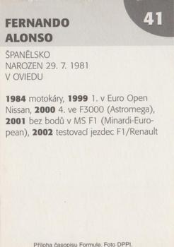 2003 Formule #41 Fernando Alonso Back
