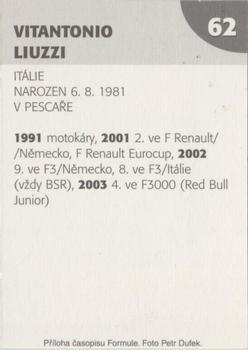 2003 Formule #62 Vitantonio Liuzzi Back
