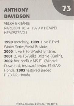 2003 Formule #73 Anthony Davidson Back