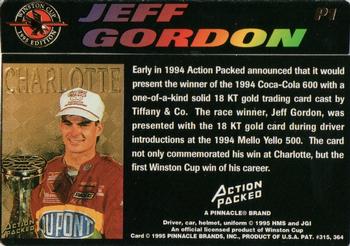 1995 Action Packed Racing Club 24KT Gold #P1 Jeff Gordon Back