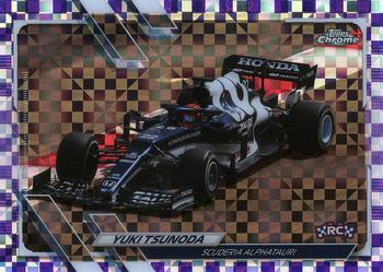 2021 Topps Chrome Formula 1 - Purple Checker Flag Refractor #109 Yuki Tsunoda Front