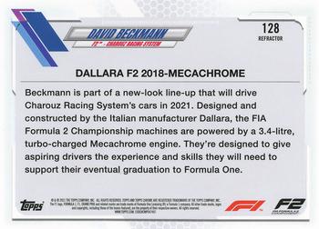 2021 Topps Chrome Formula 1 - Refractor #128 David Beckmann Back