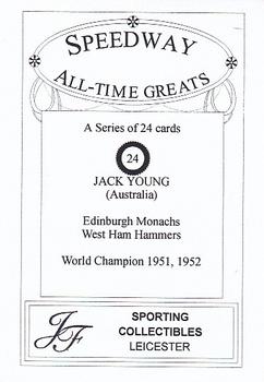 1999 Speedway All-Time Greats #24 Jack Young Back