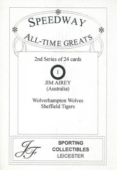 1999 Speedway All-Time Greats 2nd Series #1 Jim Airey Back