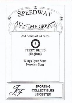 1999 Speedway All-Time Greats 2nd Series #3 Terry Betts Back