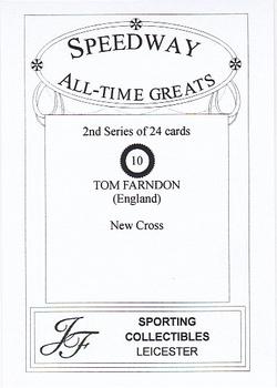 1999 Speedway All-Time Greats 2nd Series #10 Tom Farndon Back