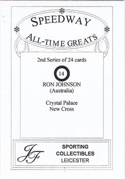1999 Speedway All-Time Greats 2nd Series #14 Ron Johnson Back