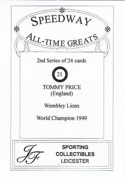 1999 Speedway All-Time Greats 2nd Series #21 Tommy Price Back