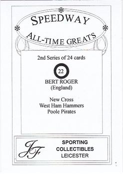 1999 Speedway All-Time Greats 2nd Series #22 Bert Roger Back