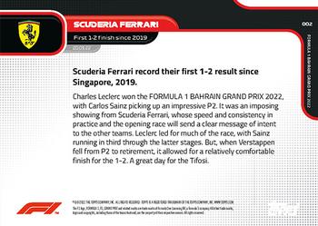 2022 Topps Now Formula 1 #002 Scuderia Ferrari Back