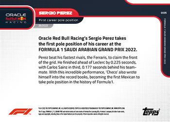 2022 Topps Now Formula 1 #005 Sergio Perez Back