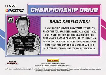 2022 Donruss - Championship Drive #CD7 Brad Keselowski Back