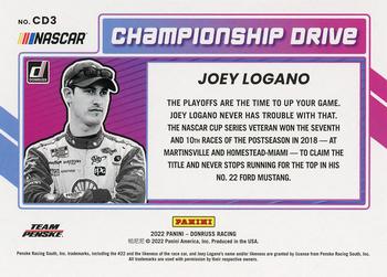 2022 Donruss - Championship Drive Checkers #CD3 Joey Logano Back