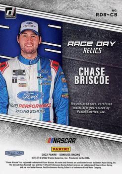 2022 Donruss - Race Day Relics Red #RDR-CB Chase Briscoe Back