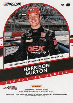 2022 Donruss - Signature Series Red #SS-HB Harrison Burton Back