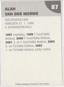 2004 Formule #87 Alan van der Merwe Back
