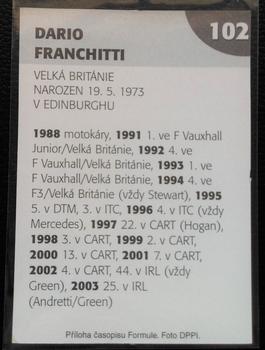 2004 Formule #102 Dario Franchitti Back