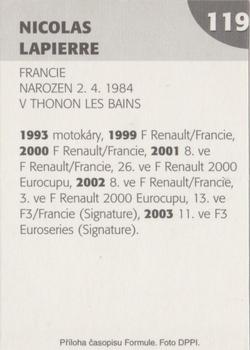 2004 Formule #119 Nicolas Lapierre Back
