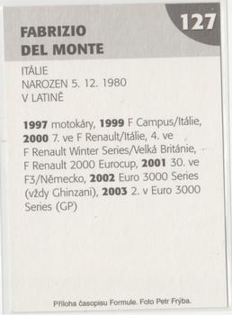 2004 Formule #127 Fabrizio del Monte Back