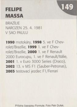 2004 Formule #149 Felipe Massa Back