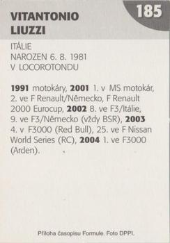 2005 Formule #185 Vitantonio Liuzzi Back