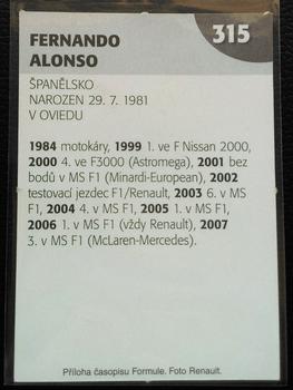 2008 Formule & Moto GP #315 Fernando Alonso Back
