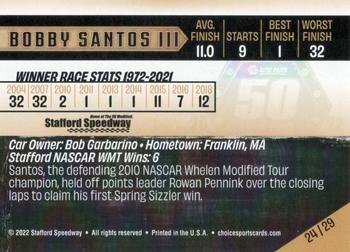 2022 Stafford Speedway 50th Anniversary Spring Sizzler #24 Bobby Santos III Back