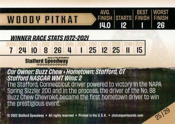 2022 Stafford Speedway 50th Anniversary Spring Sizzler - Foil #25 Woody Pitkat Back