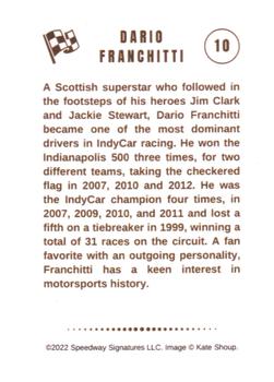 2022 Speedway Stars #10 Dario Franchitti Back