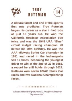 2022 Speedway Stars #14 Troy Ruttman Back