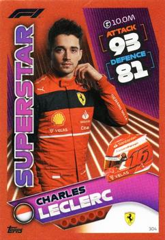 2022 Topps Turbo Attax F1 - Rainbow Foil Red #304 Charles Leclerc Front