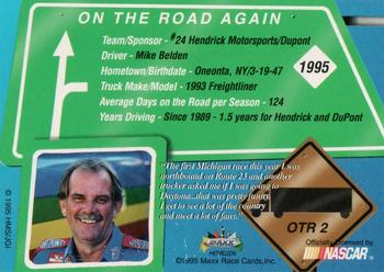 1995 Maxx Medallion - On The Road Again Blue #OTR2 Jeff Gordon's Transporter Back