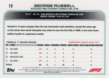 2022 Topps Formula 1 #19 George Russell Back