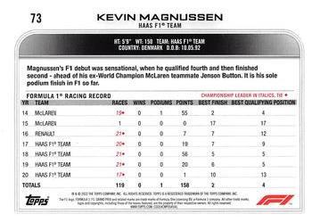 2022 Topps Formula 1 #73 Kevin Magnussen Back
