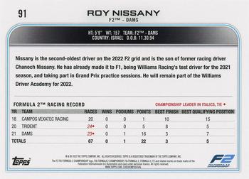 2022 Topps Formula 1 #91 Roy Nissany Back
