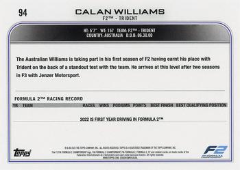 2022 Topps Formula 1 #94 Calan Williams Back