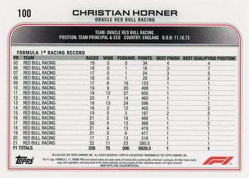 2022 Topps Formula 1 #100 Christian Horner Back