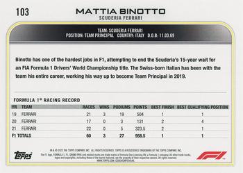 2022 Topps Formula 1 #103 Mattia Binotto Back