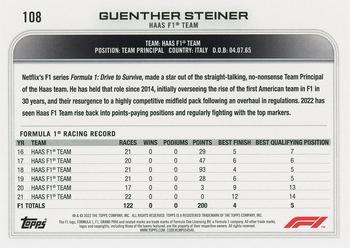 2022 Topps Formula 1 #108 Guenther Steiner Back
