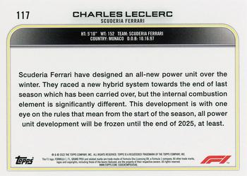 2022 Topps Formula 1 #117 Charles Leclerc Back