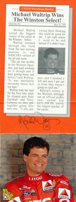 1997 Citgo NASCAR Michael Waltrip: Winner of the 1996 Winston Select #NNO Michael Waltrip Back