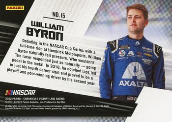 2022 Panini Chronicles - Pedal to the Metal Green #15 William Byron Back