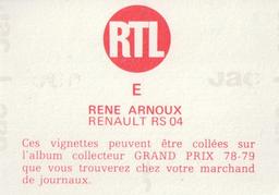 1978-79 Grand Prix  - Formule 1 Magazine #E Rene Arnoux Back