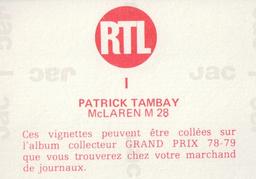 1978-79 Grand Prix  - Formule 1 Magazine #I Patrick Tambay Back