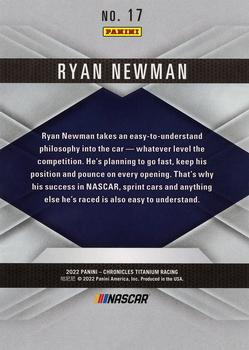 2022 Panini Chronicles - Titanium #17 Ryan Newman Back