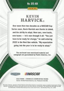 2022 Panini Chronicles - Crown Royale Silhouette Signatures #SFS-KH Kevin Harvick Back