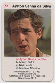 1986 Piatnik Supertrumpf Rennfahrer Quartett No.4230 #7A Ayrton Senna Front