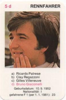1981 Piatnik Supertrumpf Rennfahrer Quartett No.4230 #5 d Bruno Giacomelli Front