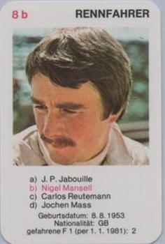 1981 Piatnik Supertrumpf Rennfahrer Quartett No.4230 #8 b Nigel Mansell Front