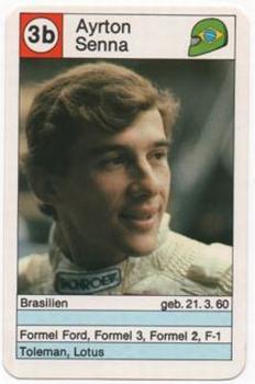 1986 Carlit - Rennfahrer Coureurs Automobiles Quartett No.5325 #3B Ayrton Senna Front